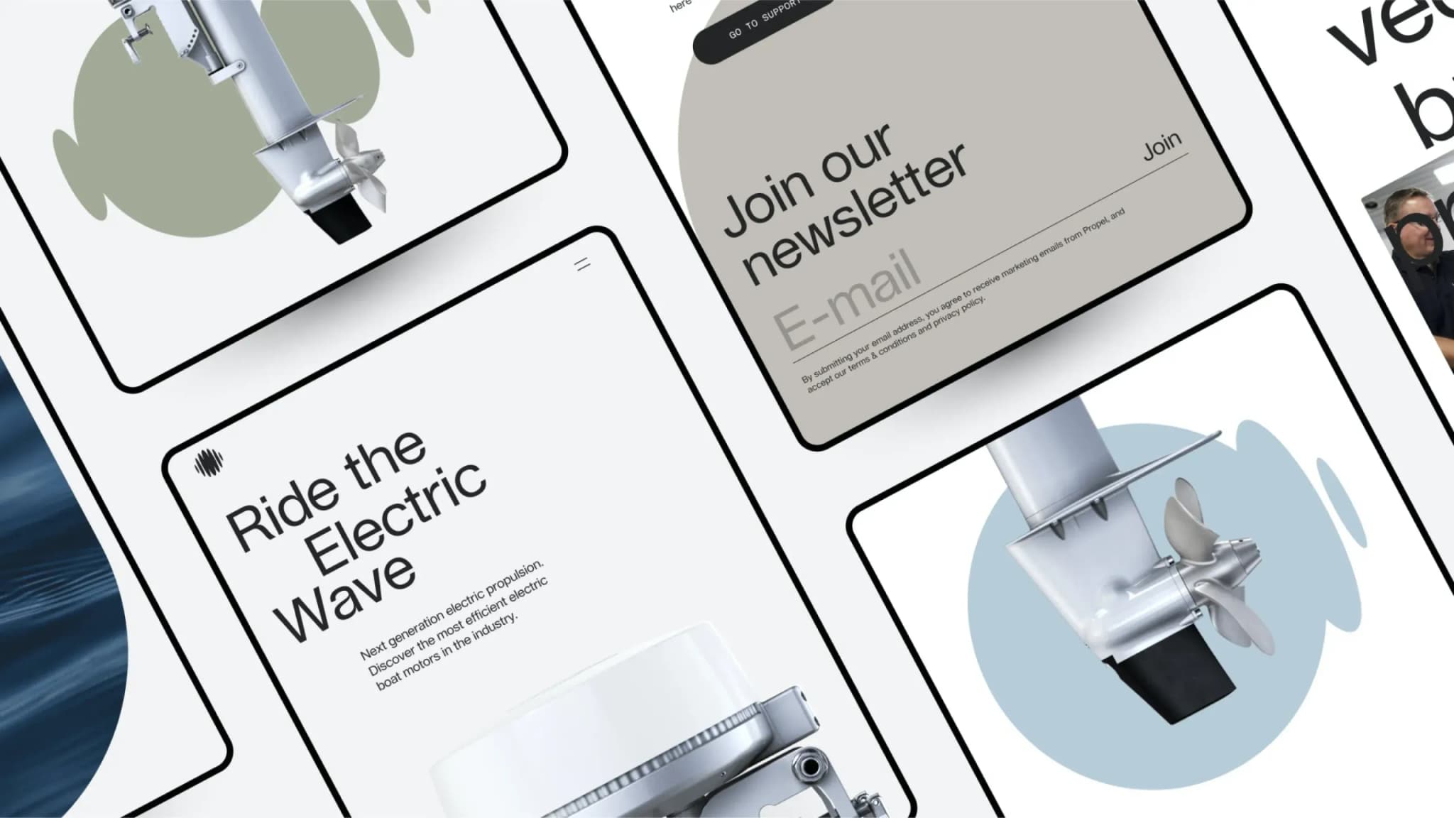 screens displaying propel website